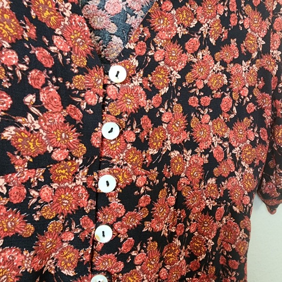 Free People Flower Fields Mini Dress Floral XS Cottagecore Romantic Shabby Boho - Picture 2 of 8